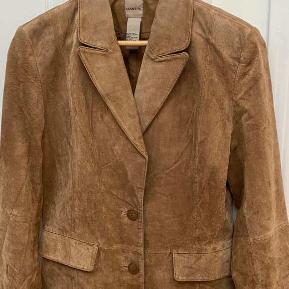 Vintage Massini Brown Genuine Leather Suede Blazer, Small - Picture 14 of 14